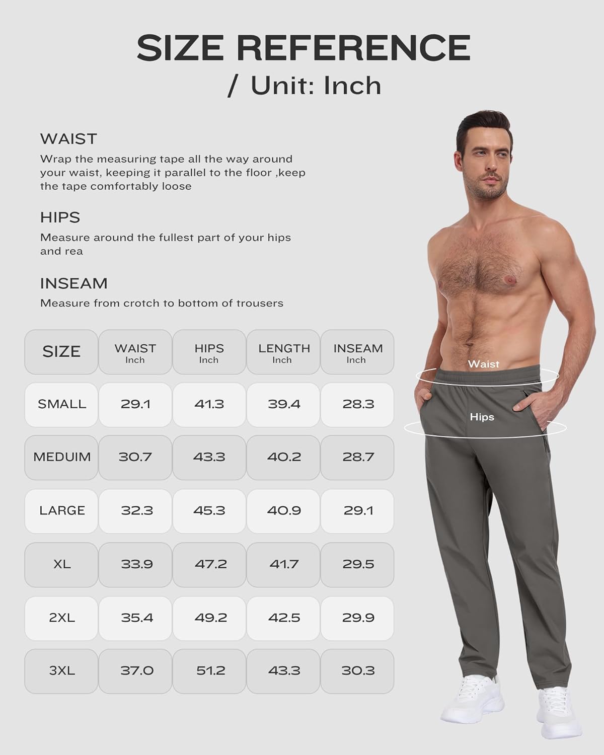 3 Pack Mens Athletic Hiking Pants with Zipper Pockets,Water Resistant Quick-Dry Lightweight Outdoor Sweatpants - Image 6