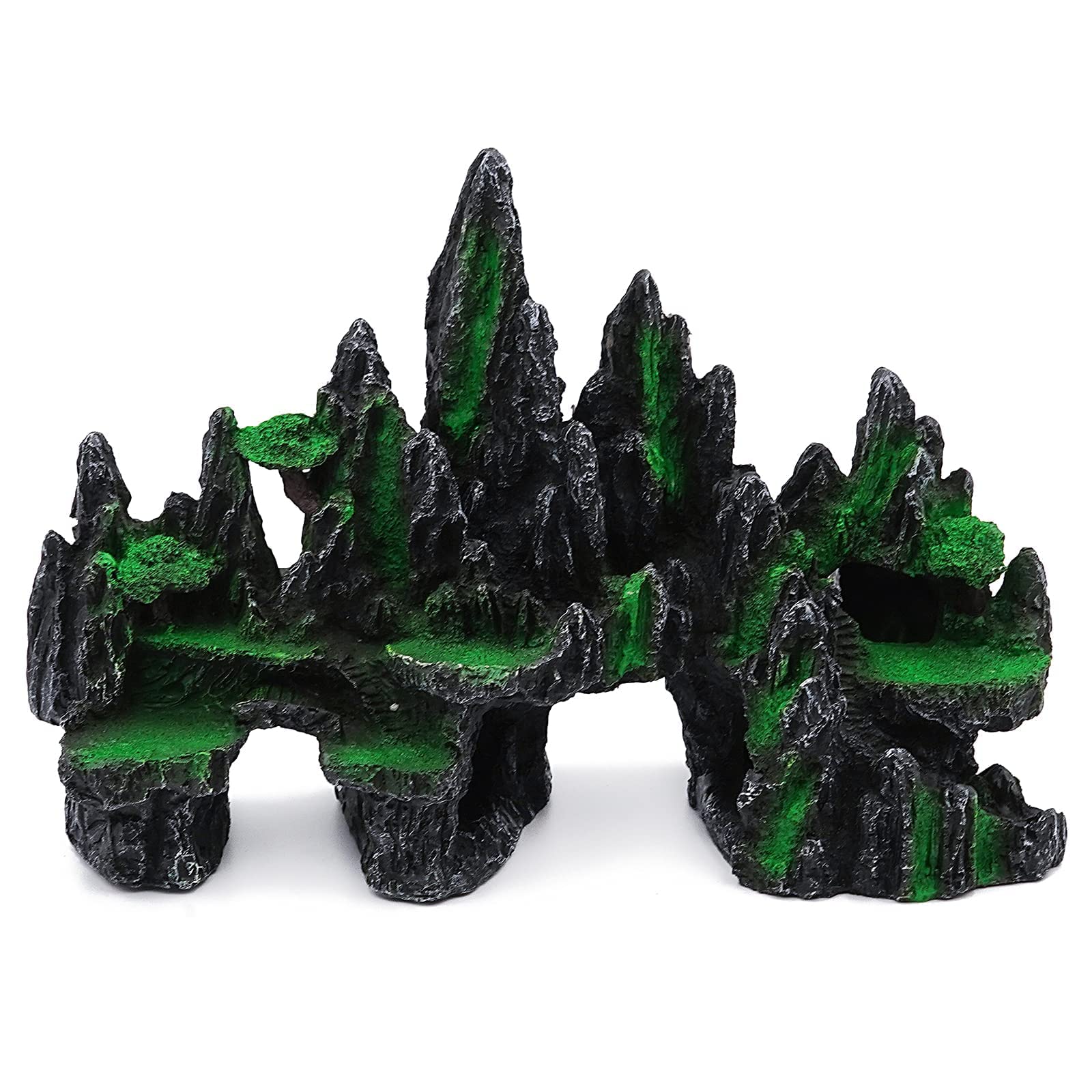 Large Tall Fish Tank Decor Aquarium Ornament Rocks Natural Mountain View House Bridge fit for Betta Resting Territorial Fish Shrimp Cichlid Aquatic Pets Play Hiding Breeding 13in