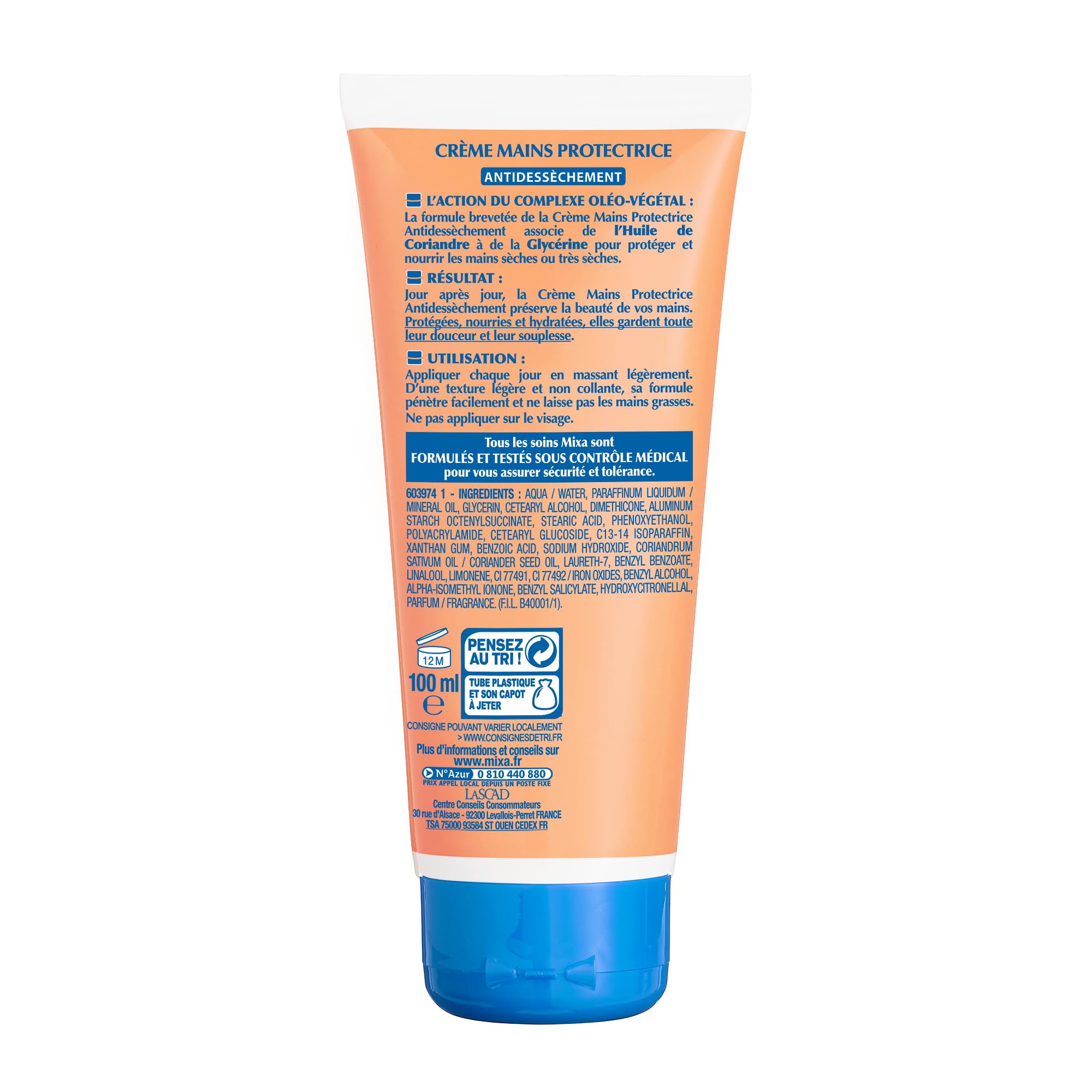 Mixa Intensive Skin Dry - 100 ml - Ochronny krem do rąk z olejkami roślinnymi - 100 ml - Zestaw 6 szt