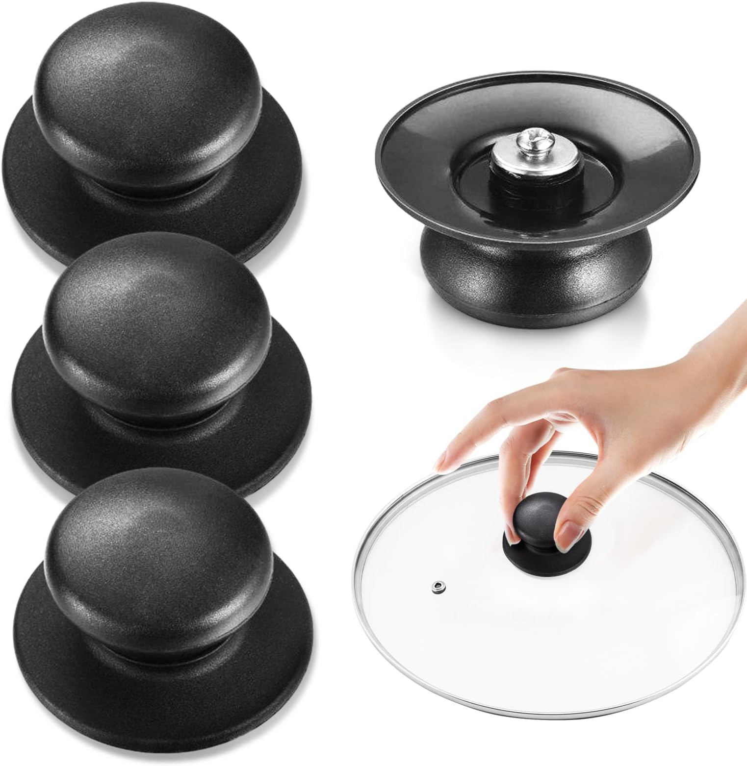 4 Stück Topfdeckelknopf, Topfdeckel Griff Universal, Pan Lid Cover