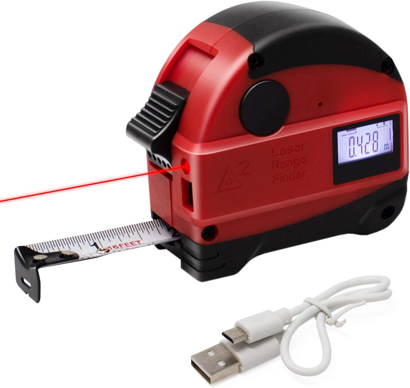 Toolman 2 Tools in One Laser Tape Measure 131FT Laser Measure+16FT Tape