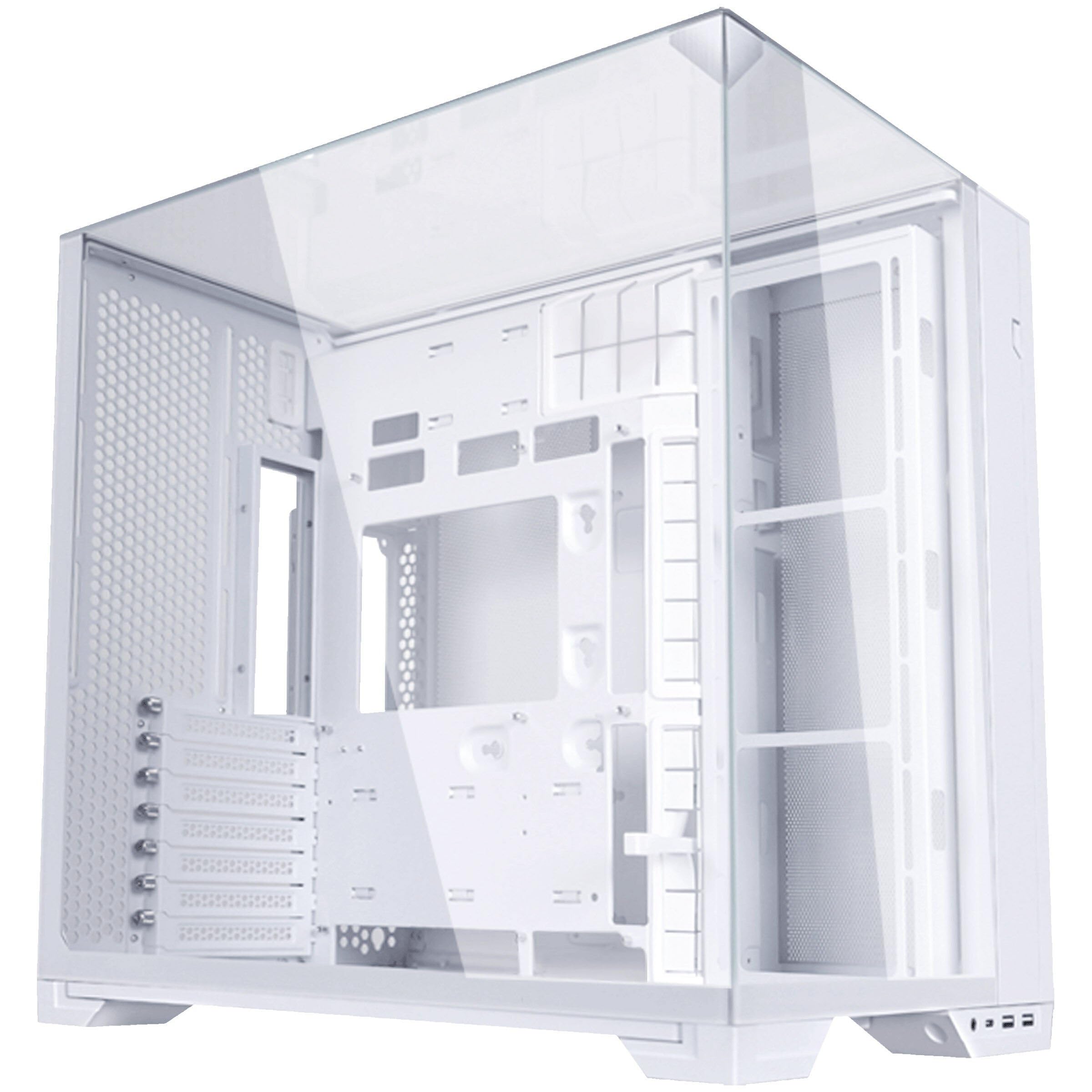 Lian Li O11 Vision Compact ATX Mid-Tower Gaming PC Case - Aluminium & Tempered Glass White PC Case