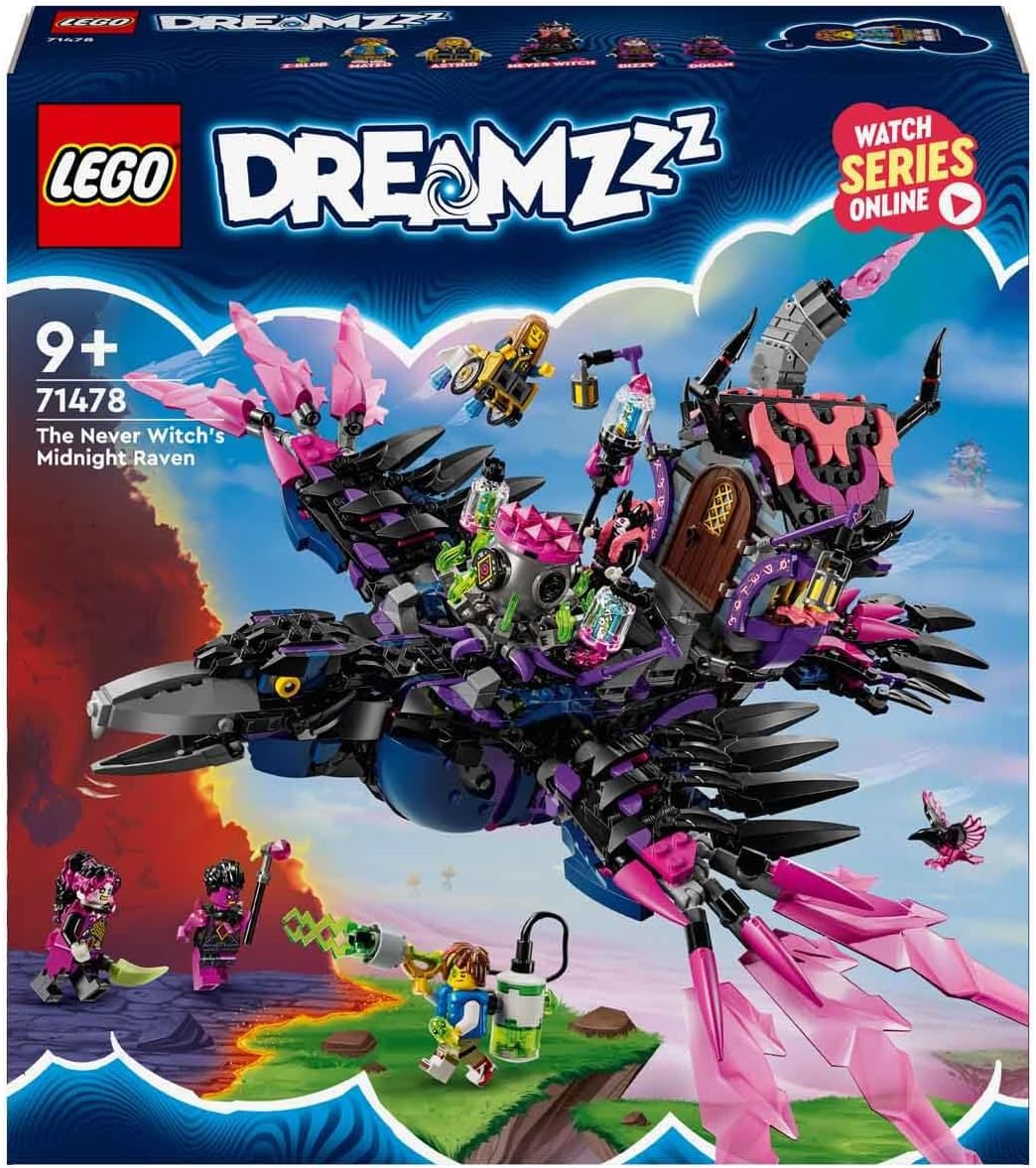 Lego DREAMZzz Midnight Crow of The Witch Never with Animals and Toy House Convertible to Spider and Bird Figure, Gift for Boys and Girls 9 Years and Older, Fantasy Creative Play 71478
