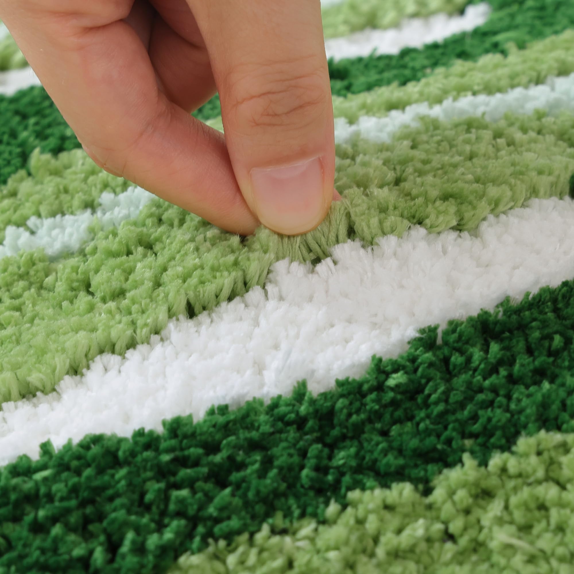 Panstar Green Leaf Mat, Large Monstera Cute Non Slip Palm Shaped Plush Fun Kitchen, Bathroom Bathtub Rugs Machine Washable: 36" x 43"