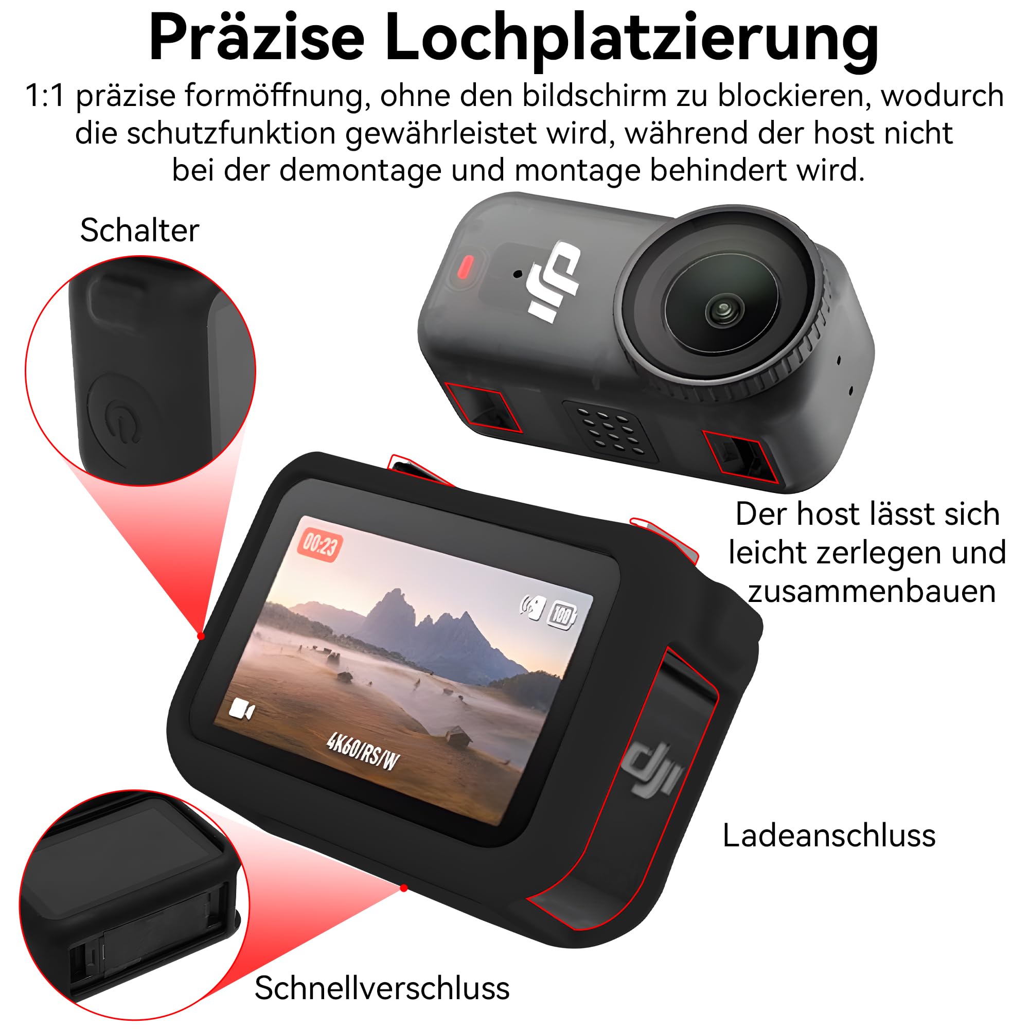 Osmo Nano Etui Silikonowe - Zestaw Akcesoriów z Folią Ochronną Obiektyw i Ekran Miękkie Silikonowe Etui Ochronne Odporne na Zarysowania i Wstrząsy do Akcesoriów do DJI Osmo Nano Aparatu