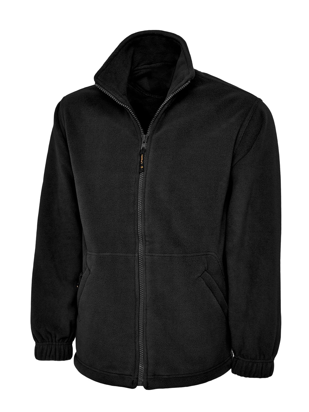 COOZO Men's Classic and Stylish Full Zip Fleece Jacket - Black - 4XL