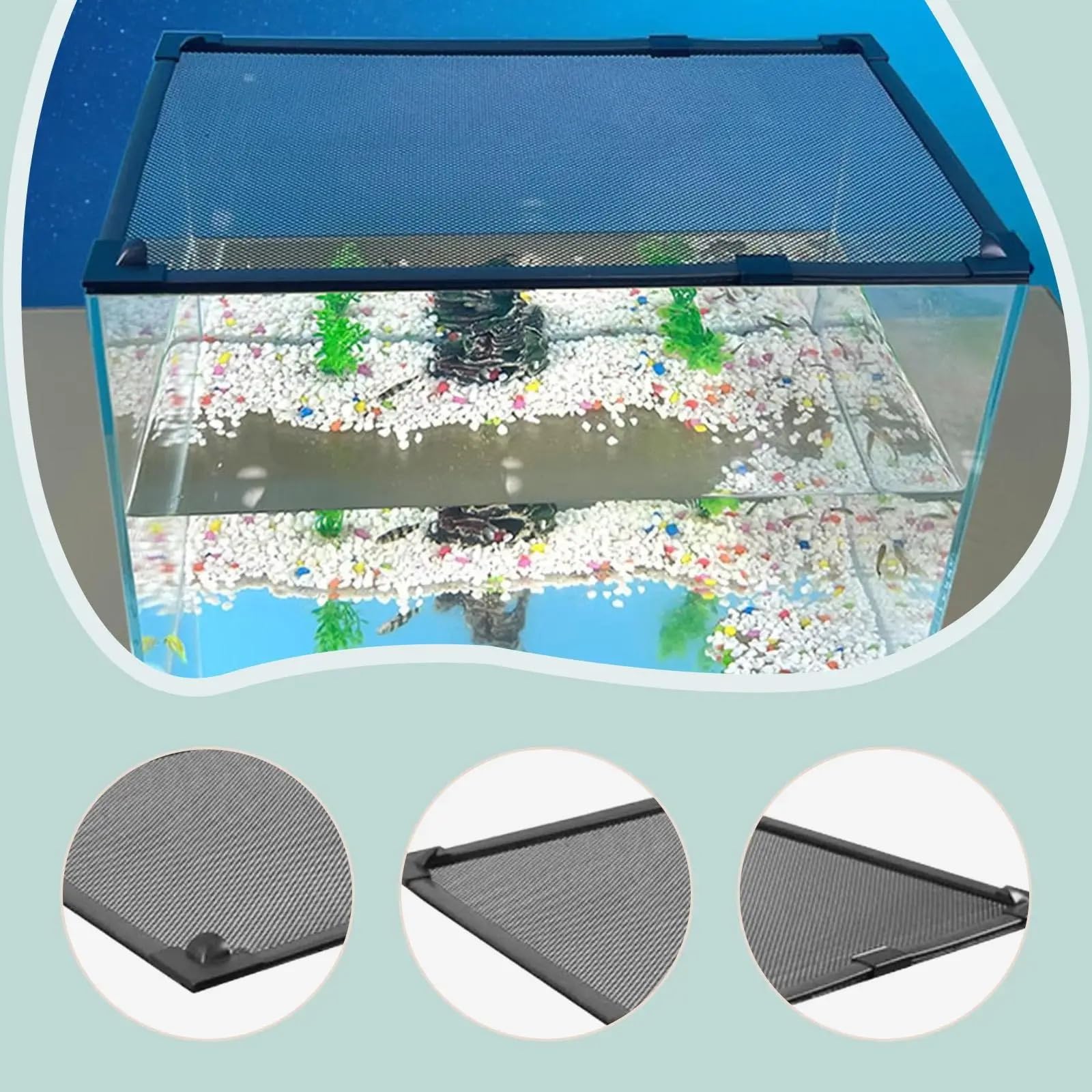 Coperchio Acquario Schermo a rete con copertura in for acquario regolabile