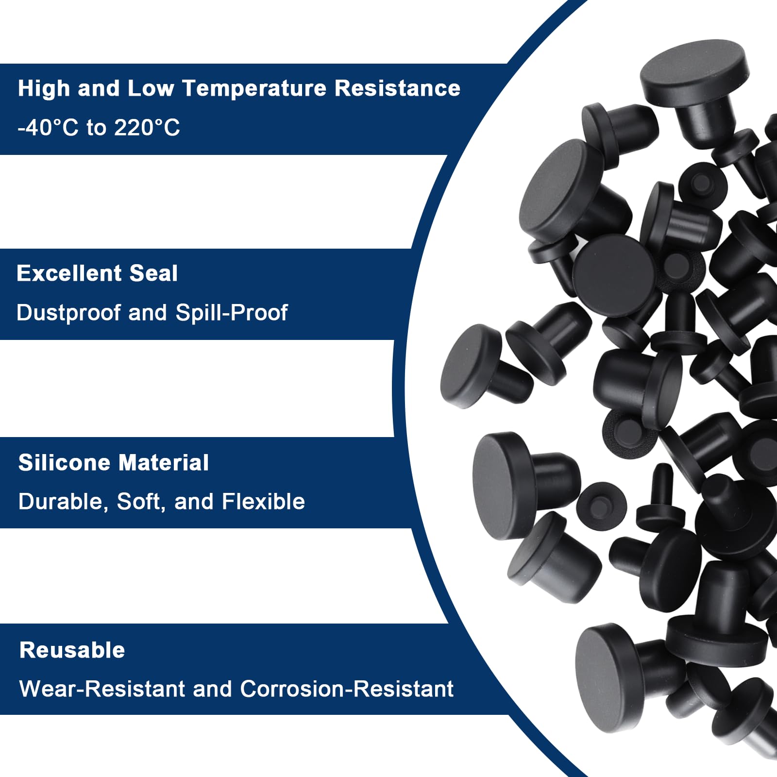 8.5 mm Tappi Gomma per Fori 30 Pezzi Tappo Cieco in Silicone Nero Tappi di Tenuta per Tubi Solido Rotondo per Bottiglie con Foro 8 mm Contenitori Tavoli Sedie Armadi Mobili Tubi Automobili