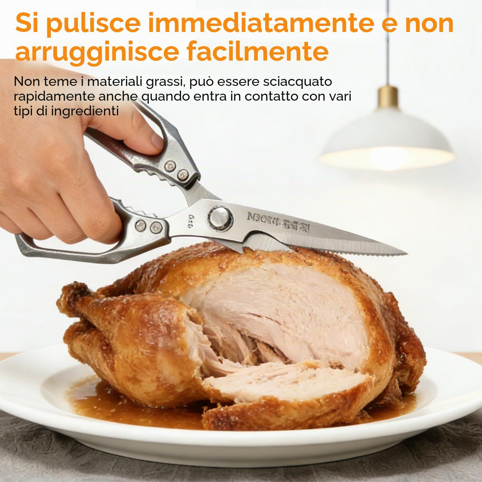 2 Pezzi Forbici da Cucina Professionali, Trinciapollo Acciaio Inossidabile, Forbice per Pizza, Multifunzione con Apribottiglie, Resistente e Lavabile in Lavastoviglie, per Pollame, Pesce, Noci, Regalo