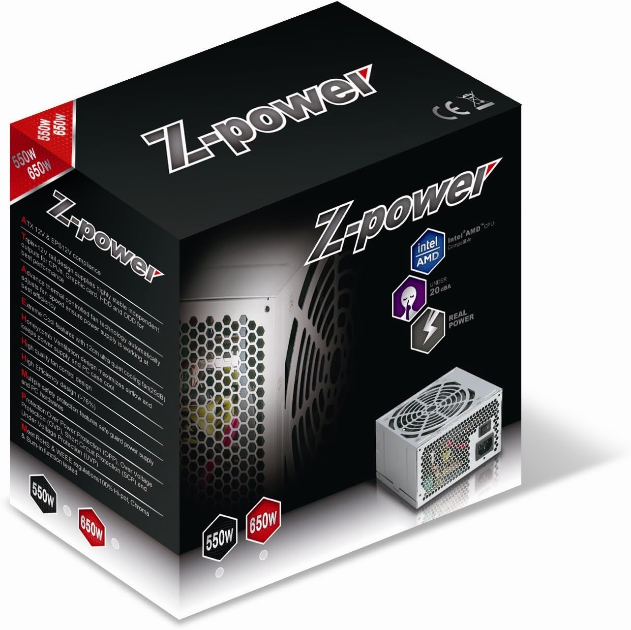 Compucase Z-Power 550PSU 12cm 20+4pin -1xSATA