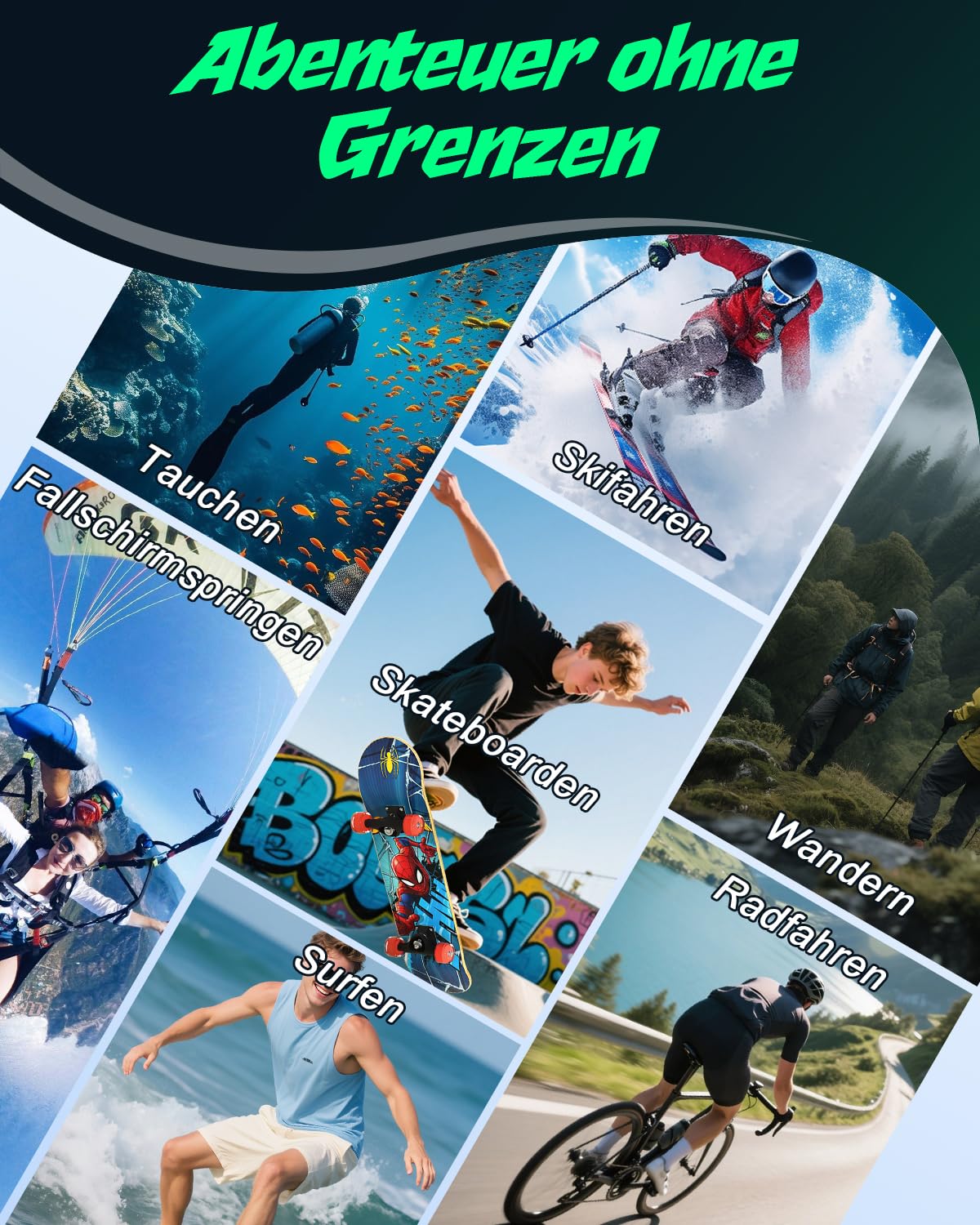 Action Cam 4K, WiFi Mini Bodycam Körperkamera 32GB, 150° Weitwinkel Video Sportkamera, 150° Action Kamera Fahrrad Motorrad Helmkamera, Wasserdicht Actionkamera mit Display für Vlog Outdoor Sportarten