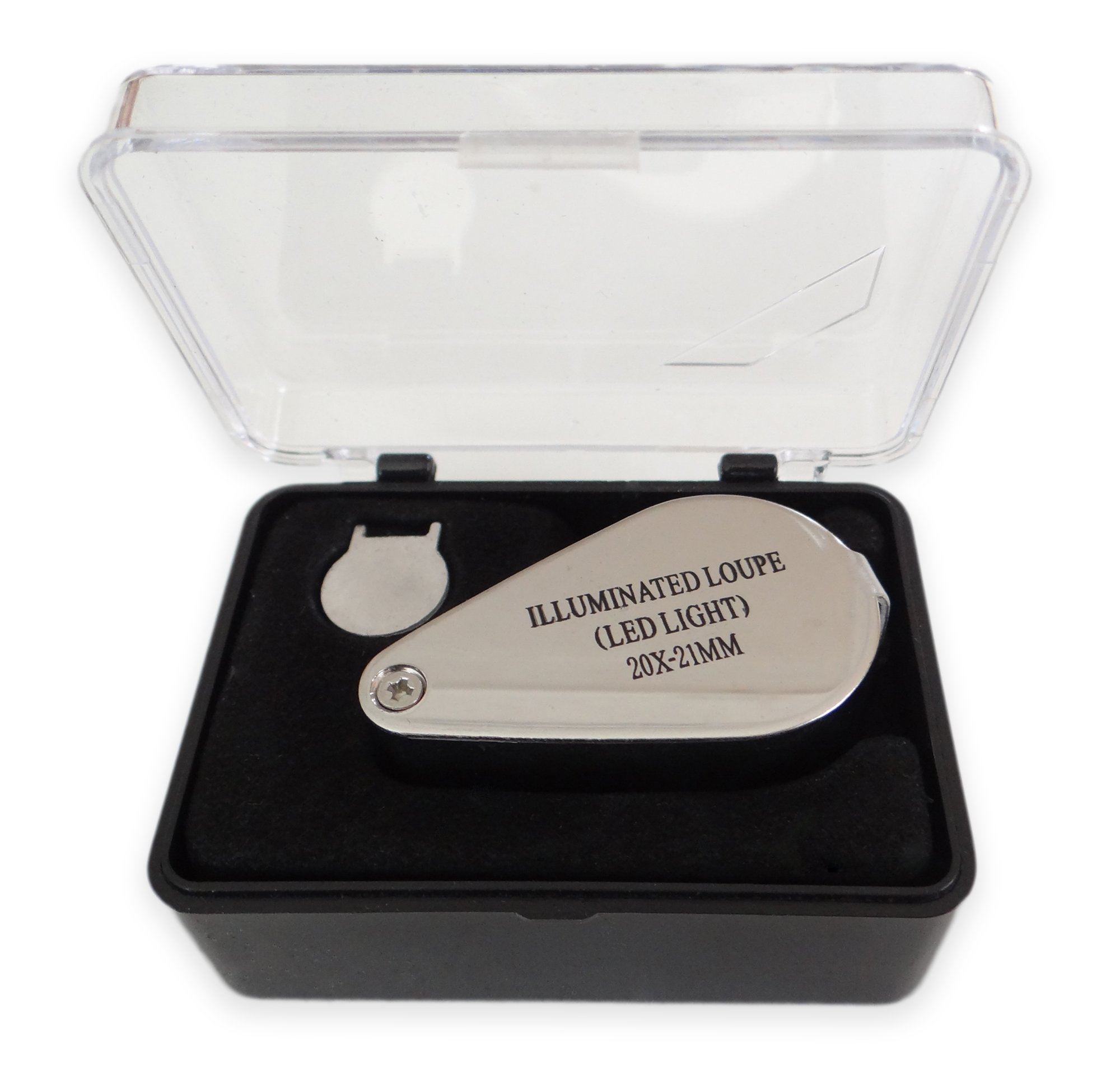 Gadgets Collection LED Illuminated Jewelers Jewelry Loupe Folding Magnifier Magnifying Glass Lens (20X 21mm LED)