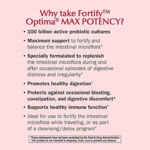 Miniatura 4 de Nature's Way Natures Way Fortify Optima - Probiótico diario, 100 mil millones, 15 cepas, prebiótico, 30 cápsulas, 30 unidades