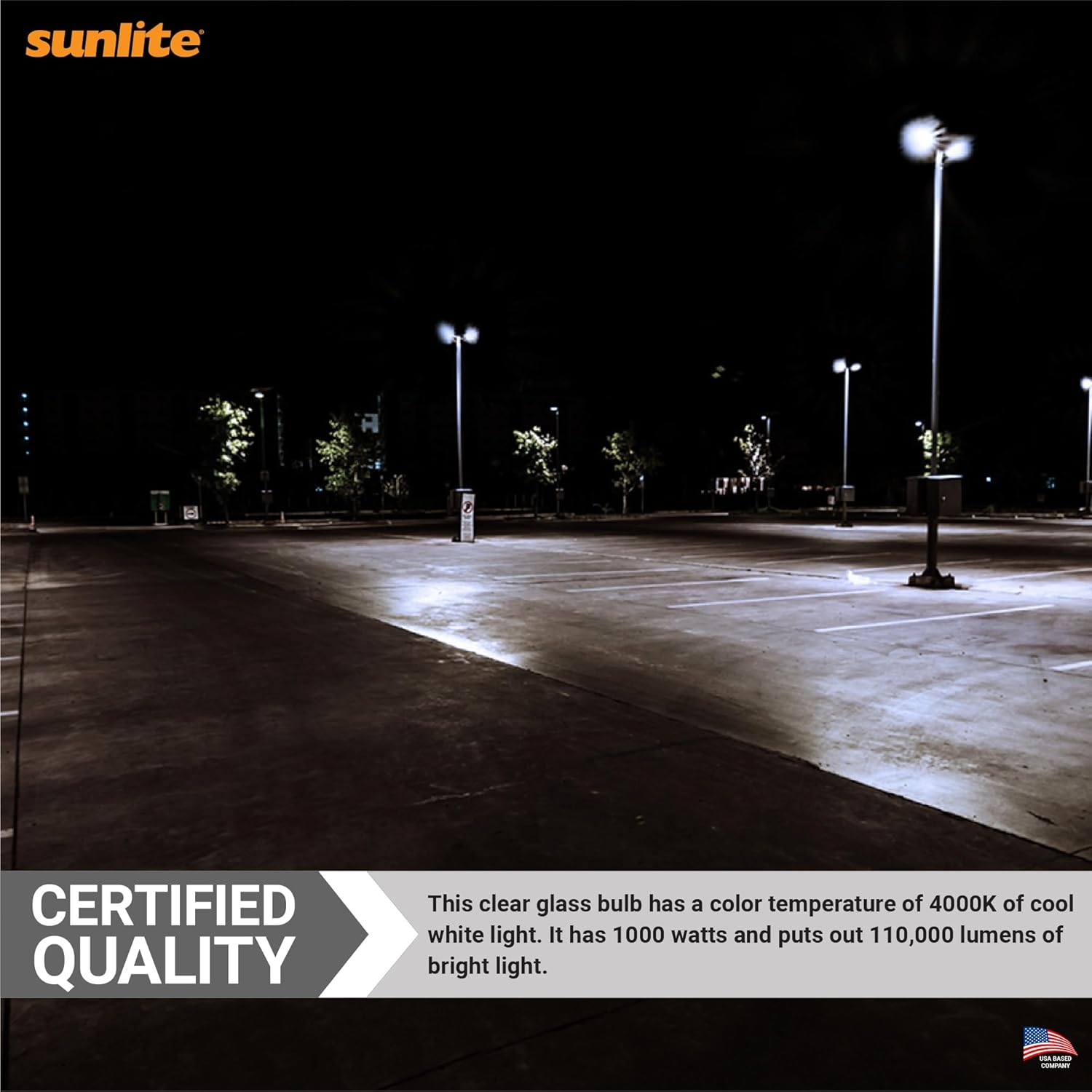 Sunlite MH1000/U/BT56 M47/S Metal Halide Lamp, 1000 Watts, Mogul Screw Base (E39), BT56, 12,000 Hours Life, 110,000 Lumen, Clear Finish, 4000K Cool White, 3 Pack