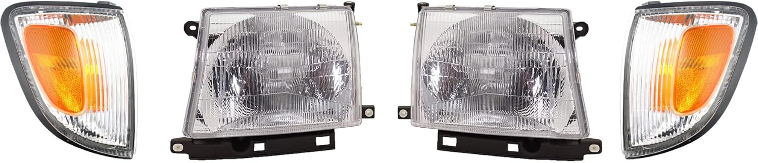Garage-Pro Headlights Assembly Driver and Passenger Side For Toyota Tacoma Base DLX SR5 1997-2000 Halogen, With bulb(s) W/Corner Light, RWD, Built to Sep 2000, Replaces# 8111004090 8115004090