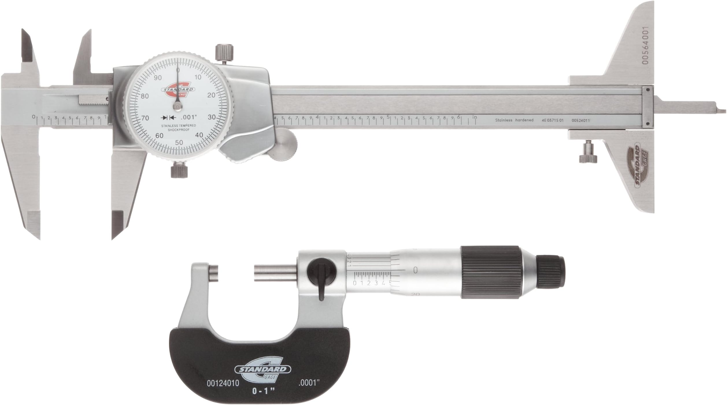Standard Gage 00524104 Value Micrometer and Caliper Set (White Face)