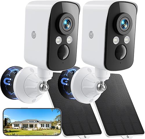 Miniatura 11 de Cámara de seguridad inalámbrica para exteriores con vista 360°, sin suscripción, almacenamiento en la nube/SD gratuito de 7 días, panorámica,