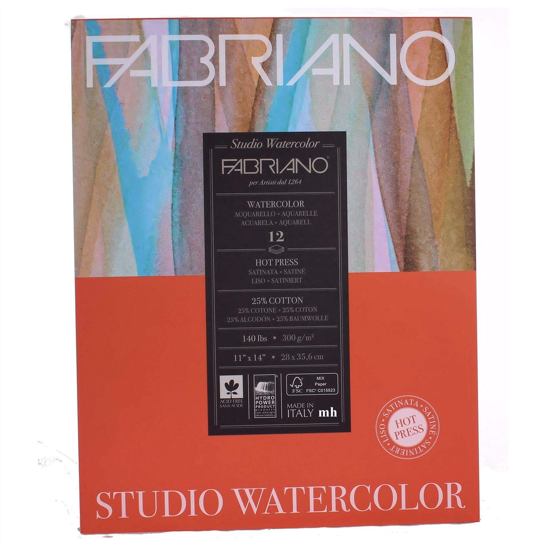 Fabriano Studio Watercolour Blocks Hot Pressed 300 GSM 28 cm X 35.6 cm (12 Sheets) (B08BNXF3H3) Amazon Price History, Amazon Price Tracker