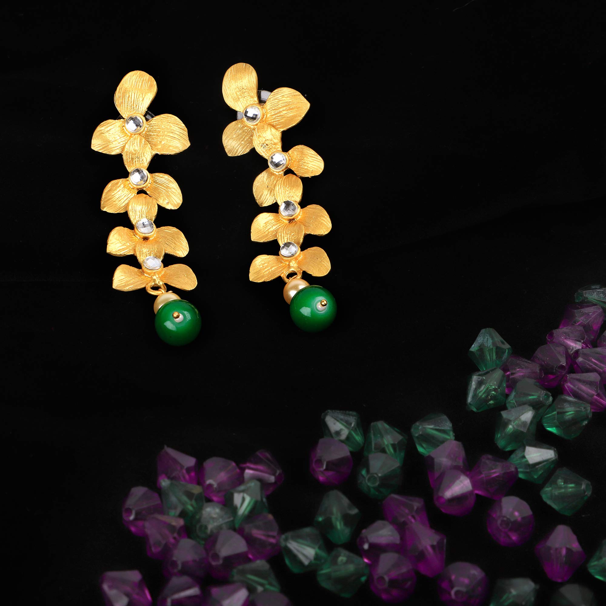Matte Effect Pearl Danglers Earrings