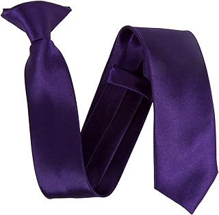 Kids Satin Clip On Ties - Cadbury's Purple