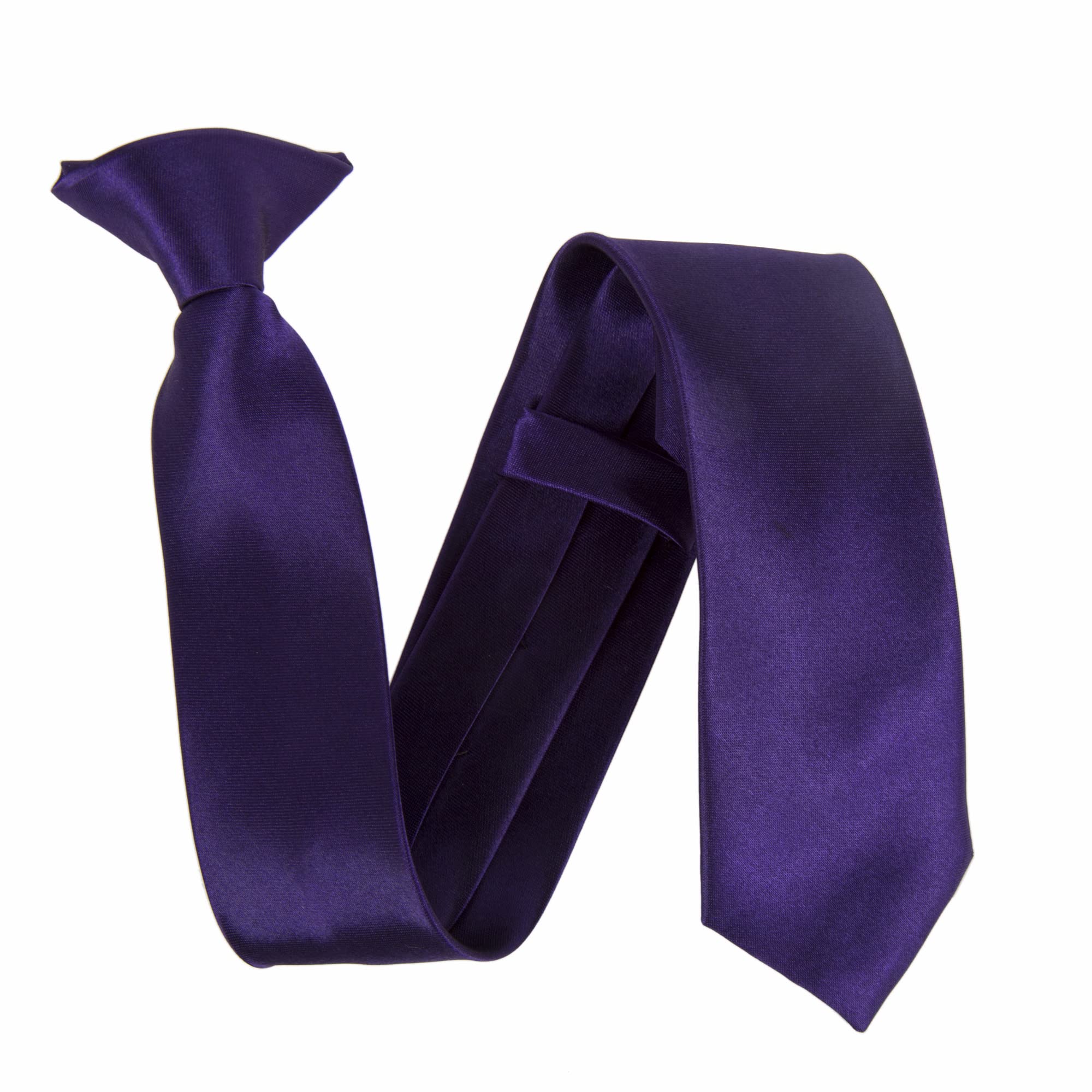 The Tie Company Kids Satin Clip On Ties - Cadbury's Purple
