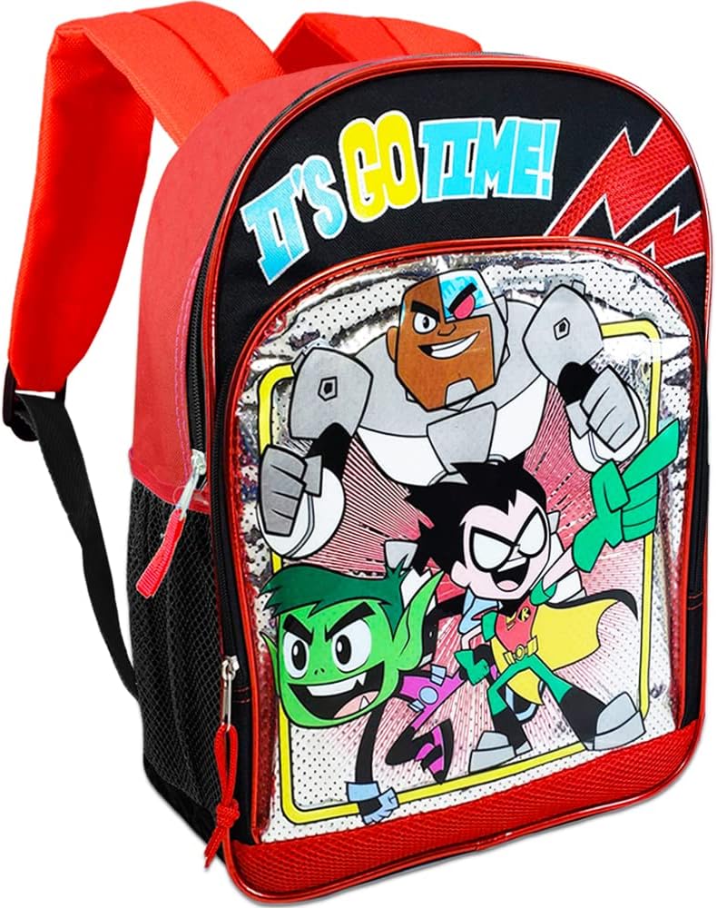 Teen Titans Go!Teen Titans Go Backpack for School Kids ~ Deluxe 16" Teen Titans Backpack (Teen Titans School Supplies)