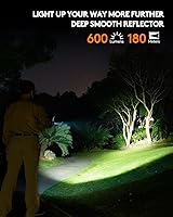 Vista 4 de RovyVon Linterna A26 EDC, recargable USB C, 600 lúmenes, linterna de mano súper brillante, linterna de bolsillo compacta con luces laterales