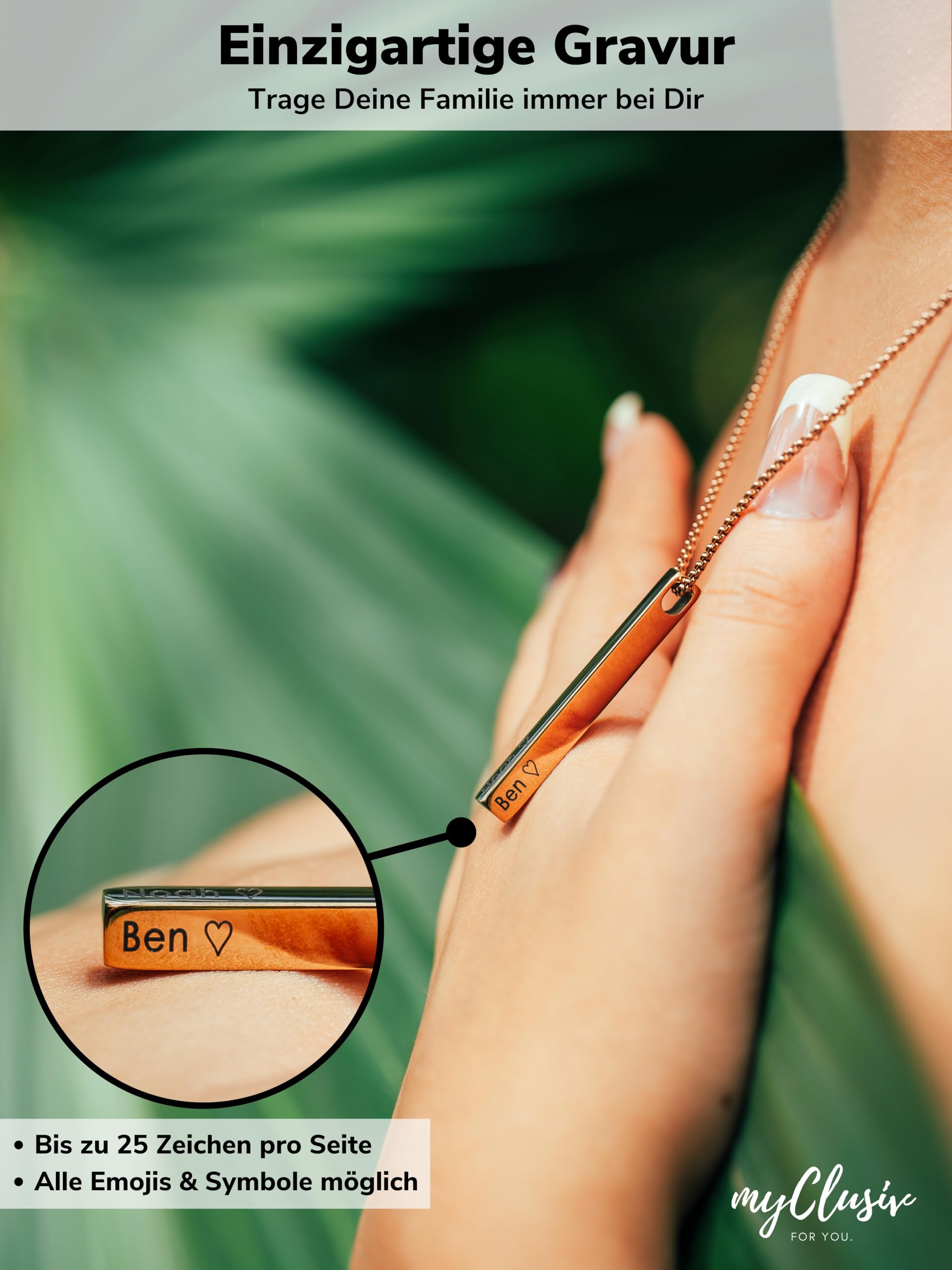 Personalisierte Namenskette mit Gravur – Damen Halskette aus Edelstahl – Geschenk für Frauen & Mama – Individueller Schmuckanhänger