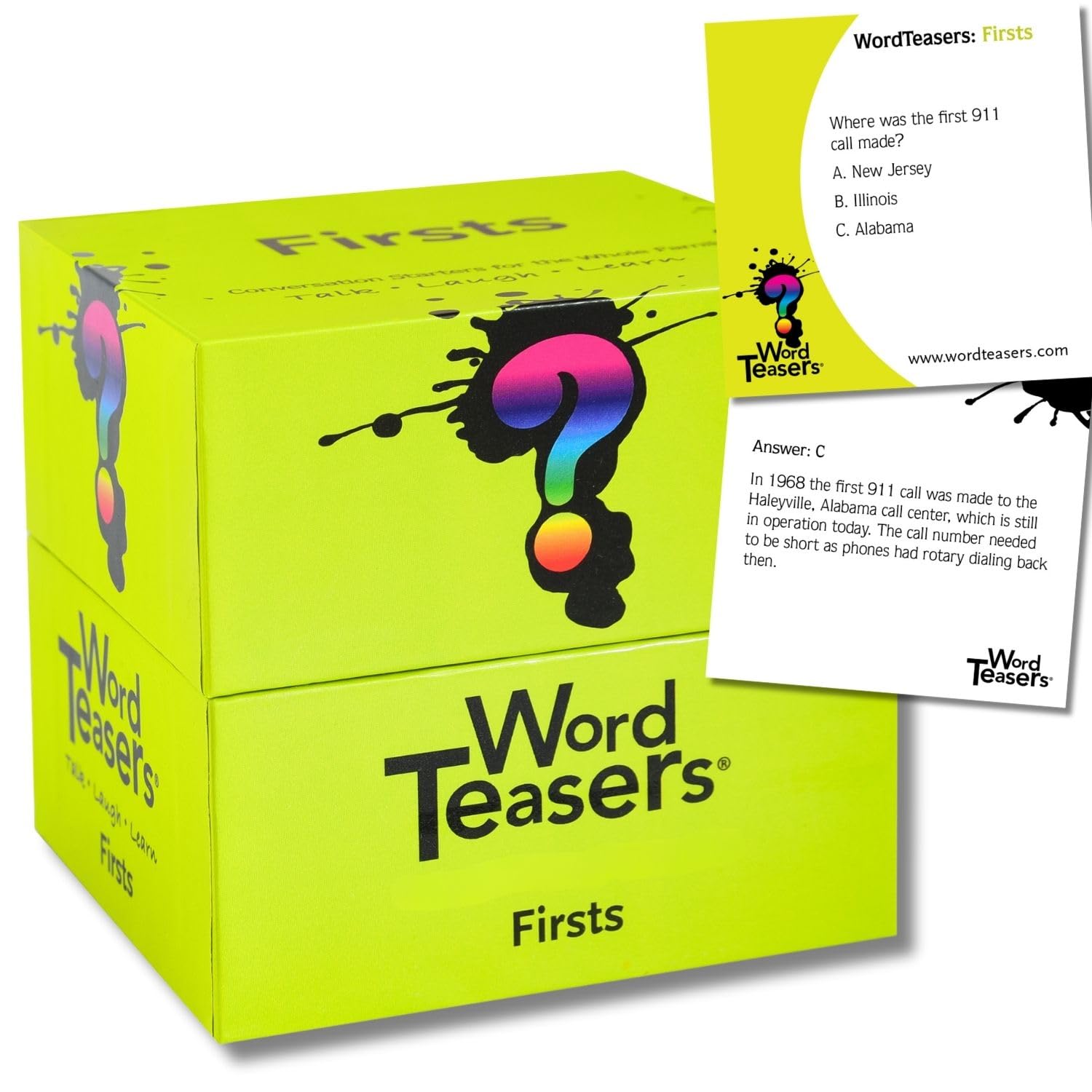 Amazon.com: ? WORD TEASERS Firsts - Trivia Game About the First