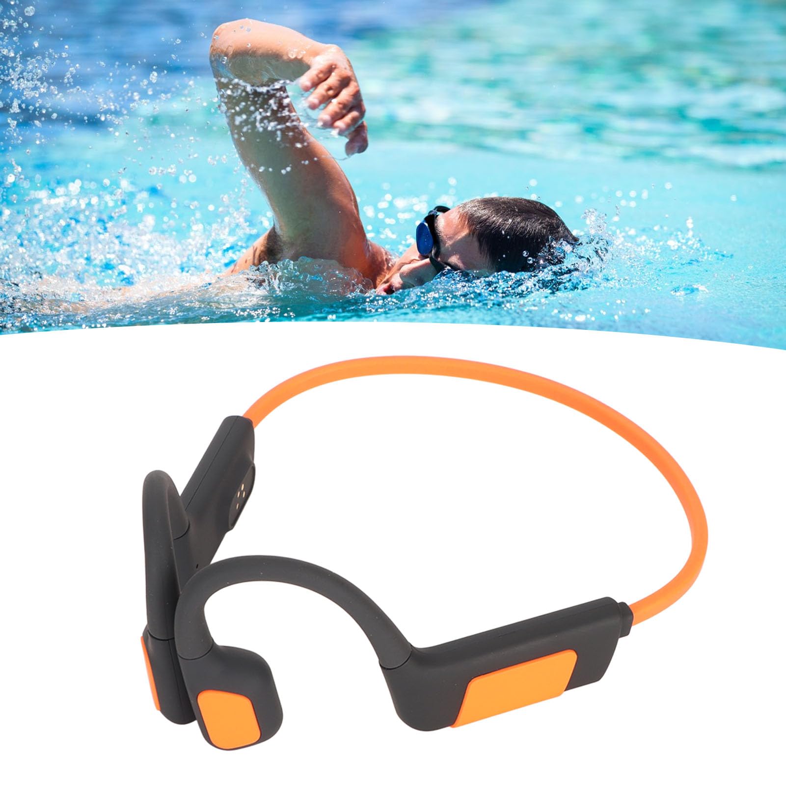 Lazmin112 Cuffie a Conduzione Ossea, Cuffie Bluetooth a Orecchio Aperto, Cuffie Sportive Impermeabili IPX8, Auricolari Wireless per Corsa Ciclismo Passeggiate Escursioni Guida Allenamenti