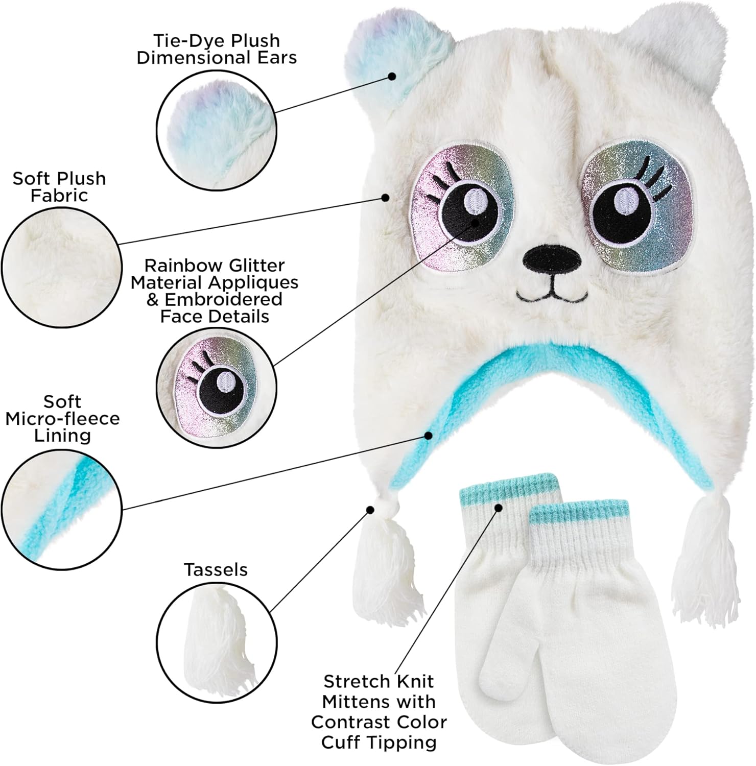 Toddler Winter Hat and Gloves Set for Ages 4-7 or Boys & Girls Winter Hat & Toddler Mittens Ages 2-4 - Image 4