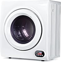 Vista 1 de Euhomy Secadora de ropa compacta, 2.65 pies cúbicos de carga frontal, de acero inoxidable, con tubo de escape, 1400 W, panel de control LCD