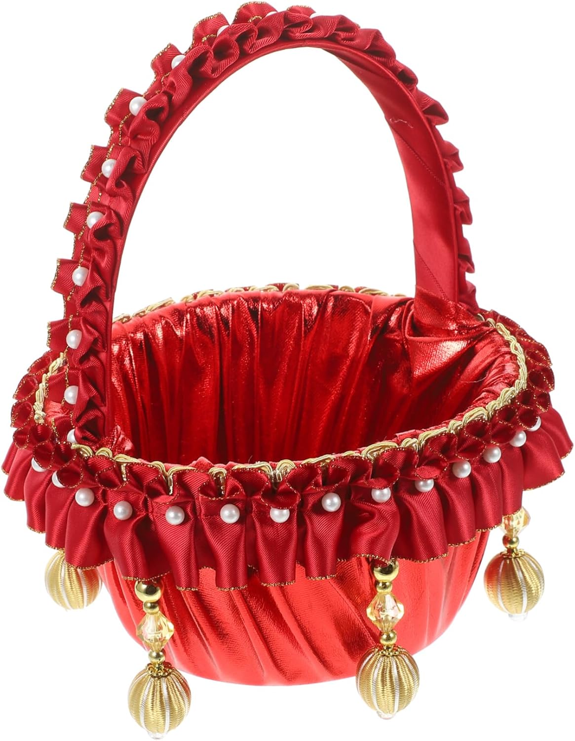 Unomor Wedding Flower Girl Elegant Style Flower Basket for Flower Girl Wedding Party Decorati