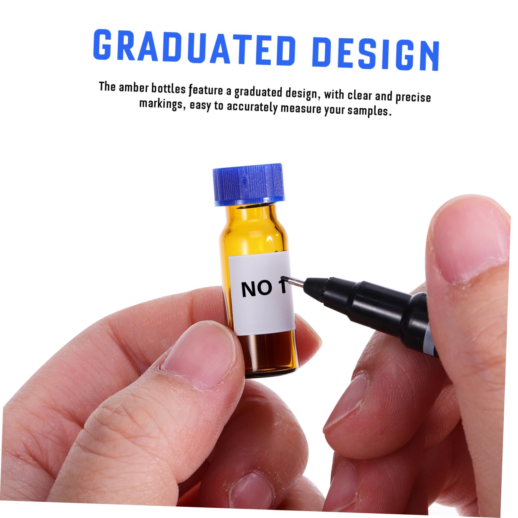ULTECHNOVO 400piezas Frascos De Vidrio Tapa Pequeños Para Muestreo Con Diseño Graduado y Sellado Seguro Para Almacenamiento De Muestras Laboratorio