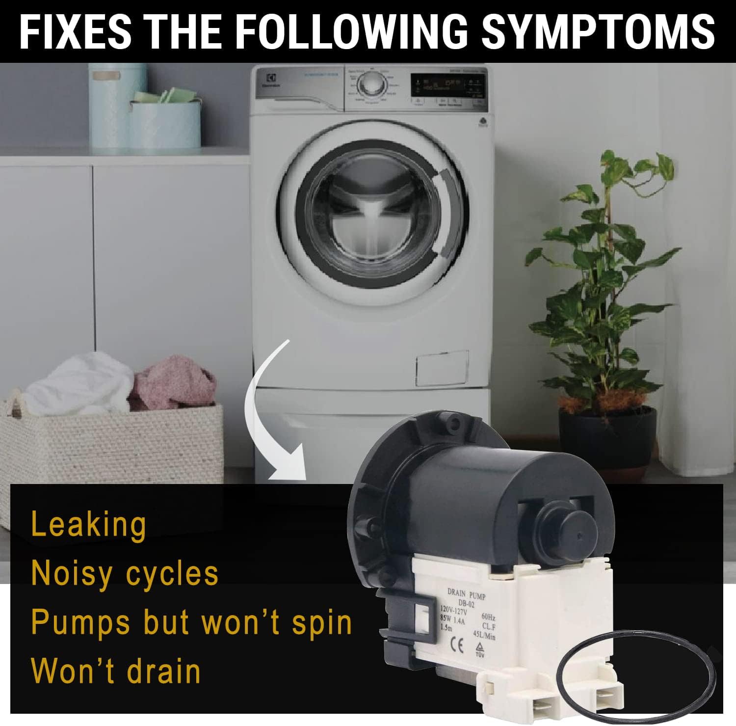 4681EA2001T Washer Drain Pump Motor Exact Fit for Kenmore & LG washer drain pump by Seentech - Replaces Part Numbers AP5328388, 2003273, 4681EA2001D, 4681EA2001N, 4681EA1007G and More