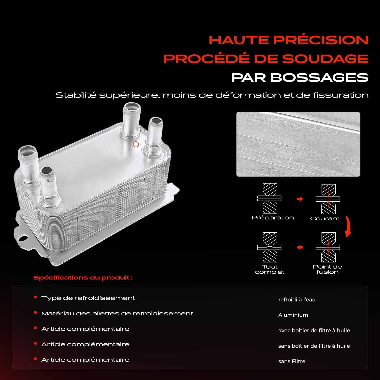 Frankberg Refroidisseur d'huile LR036354 | Compatible avec: XF X260, XF Sportbrake X260, R.a.n.g.e R.o.v.e.r IV L405, F-Pace X761, XJ X351, XK Cabriolet X150