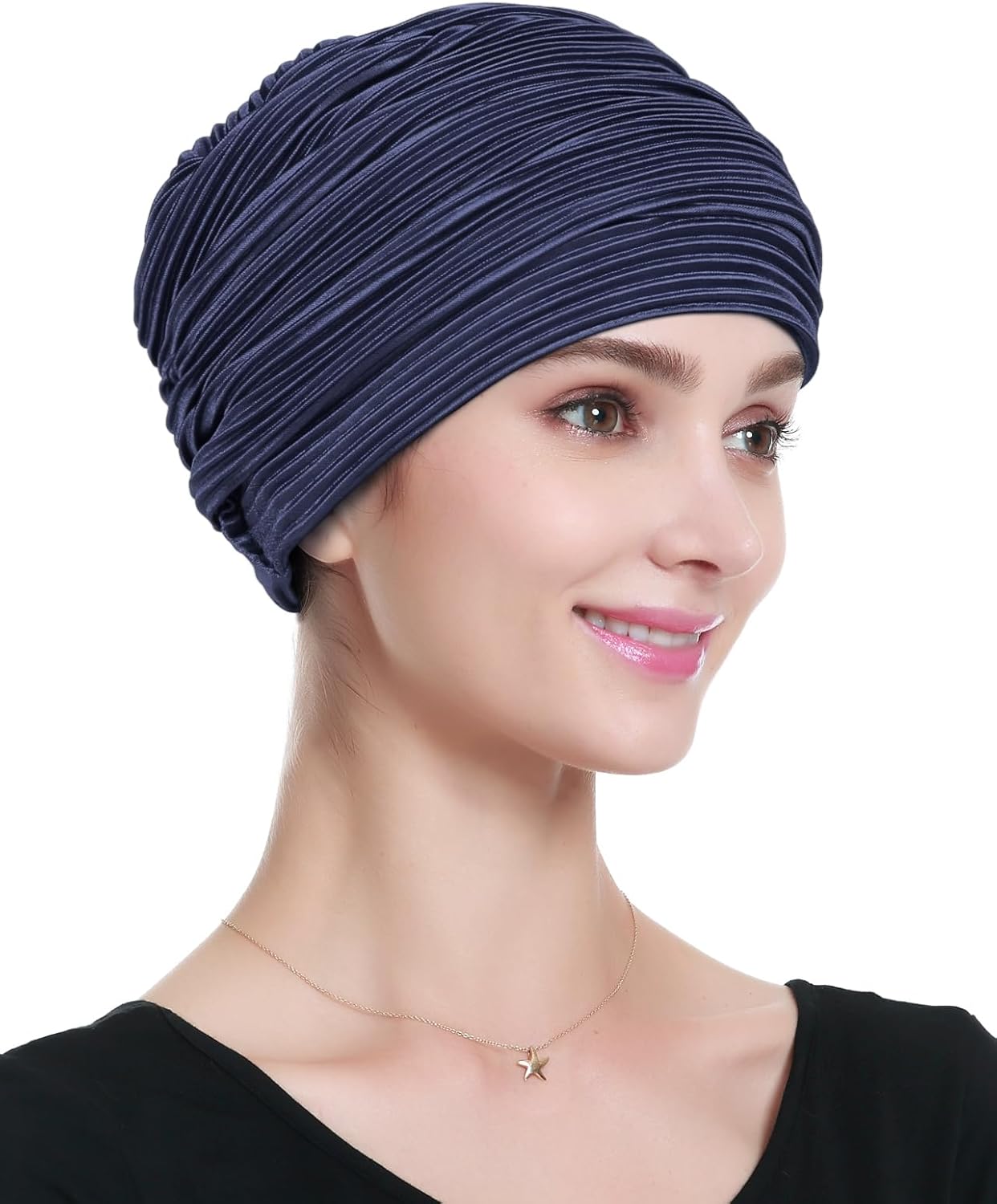 Alnorm Pleated Turban Classy Wraps Gifts Chemo Headwear for Women - Image 4