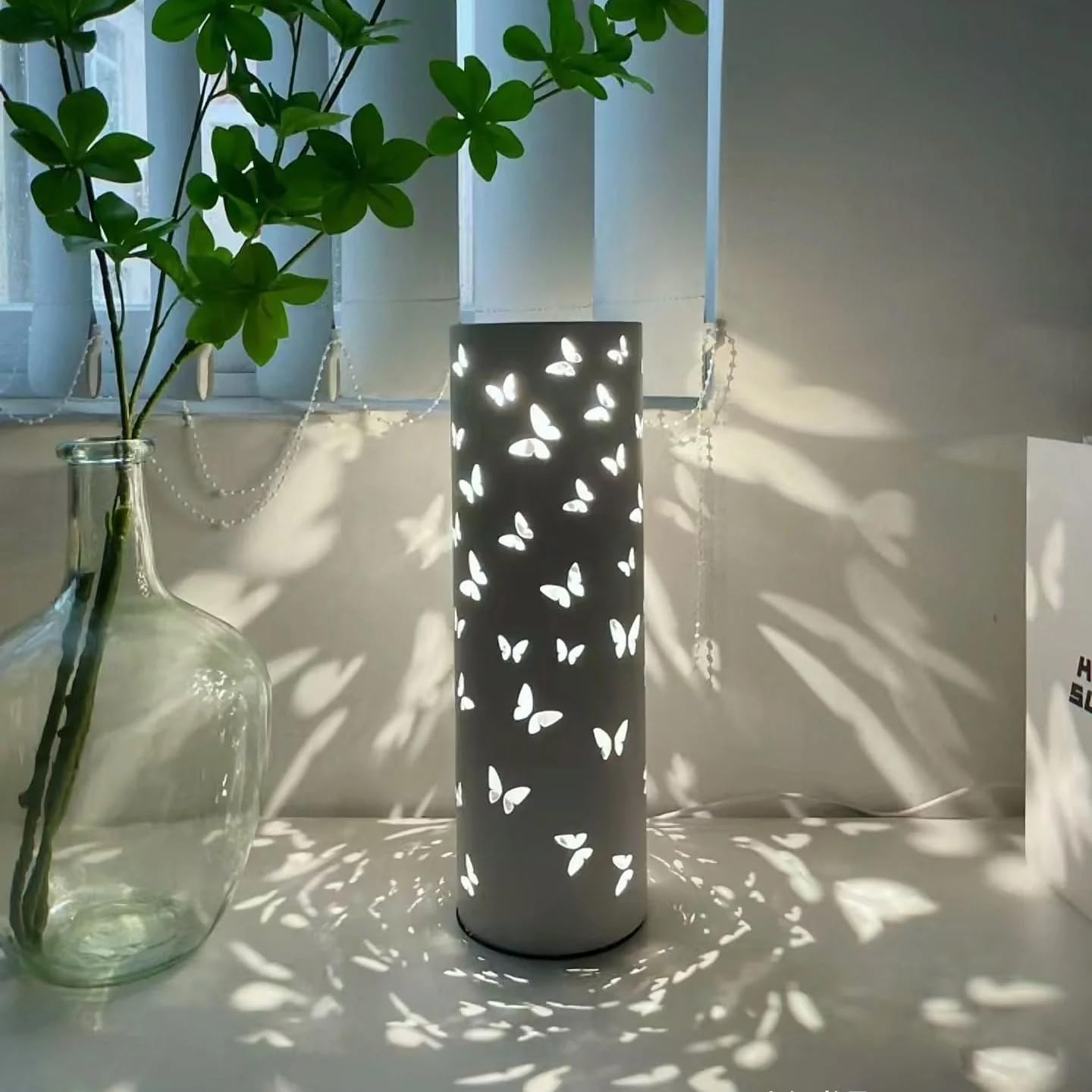 Touch Bedside RGB Table Lamp Rotatable Butterfly Night Light Led Lights for Girls Bedroom Mariposas Living Room Decor Gradient Projector USB Lamps Gift for Birthday Easter Mothers Day