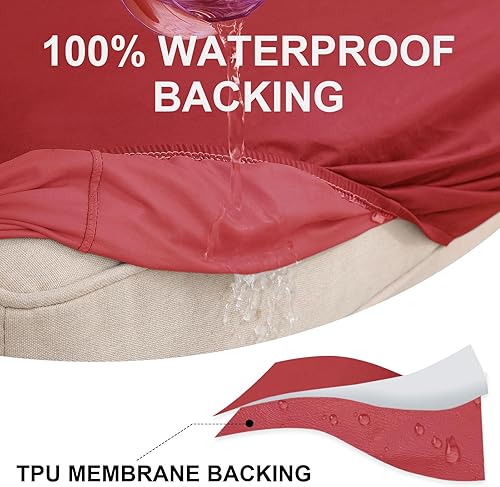 Miniatura 2 de hyha Fundas de cojín impermeables para sofá, fundas de cojín de repuesto para sillasofá, fundas elásticas de cojín de asiento de sofá, fundas de