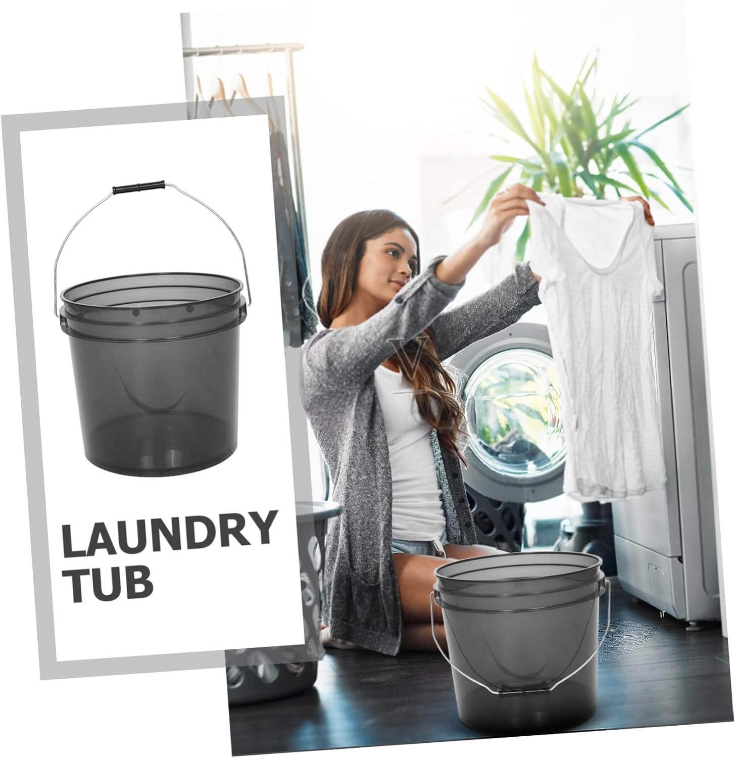 Versatile Plastic Water Bucket with Handle for Home Cleaning Car Washing and Outdoor Camping Transparent Storage for Bathing and Laundry