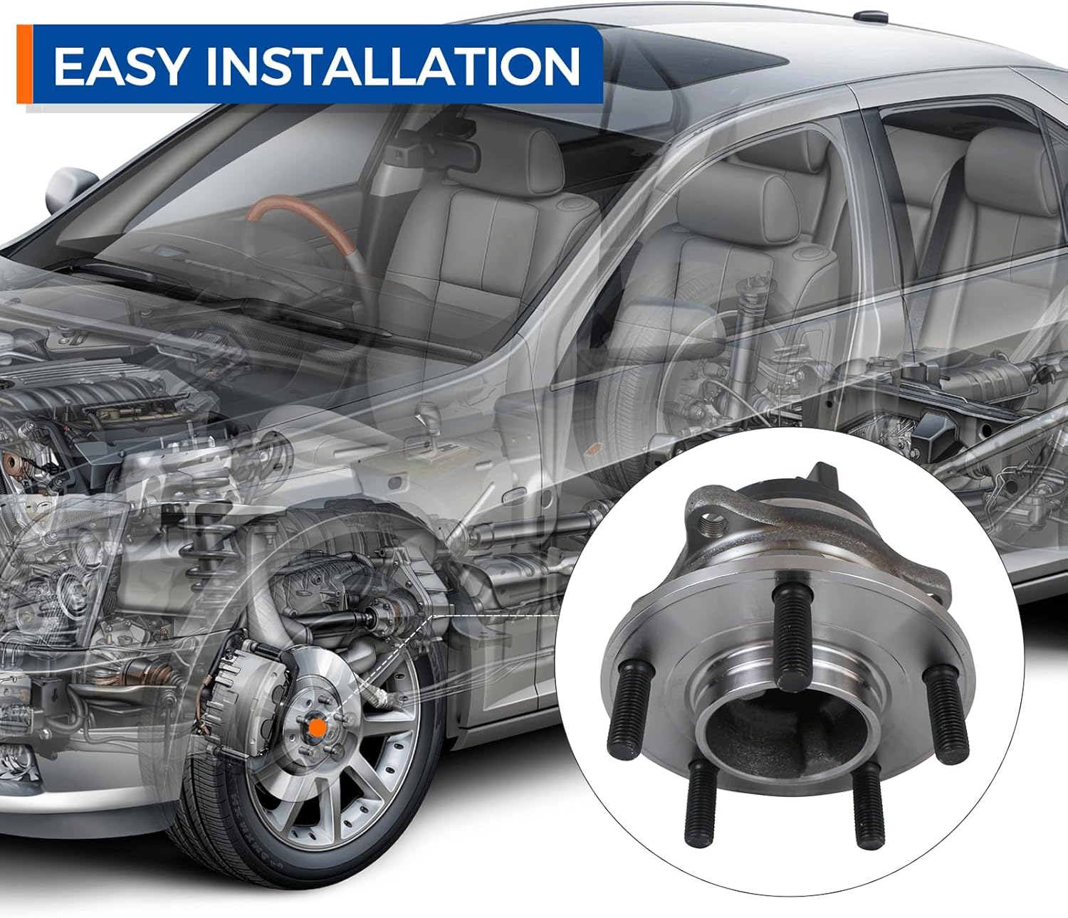 PAROD Pair 512326 FWD Rear Wheel Hub and Bearing Assembly Compatible with 2007-2018 Hyundai Santa FE, 2007-2012 Hyundai Veracruz, 2011-2015 Kia Sorento 5Lugs W/Encoder ABS - Image 3