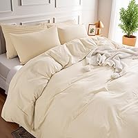 Vista 4 de NEXHOME PRO Funda de edredón Twin XL 100% algodón lavado, transpirable, duradera, texturizada, similar al lino, juego de ropa de cama para el hogar