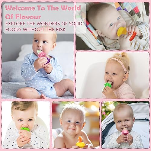 Miniatura 7 de WAJIAYON Alimentador de frutas para bebés, chupete (paquete de 3) - Alimentadores de dentición para bebés  Alimentador de silicona para bebés