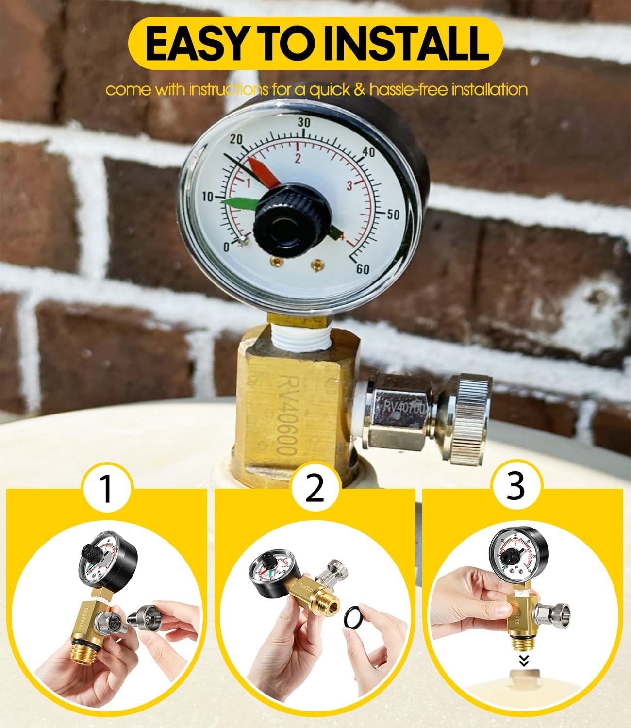 Hochleistungs-Handentlastungsventil mit Druckmesser Ersatz für 98209800 RV40600 – Kompatibel mit Clean & Clear, FNS Plus, Predator Schwimmfilter – Inkl. Dichtung, Clip & Teflonband