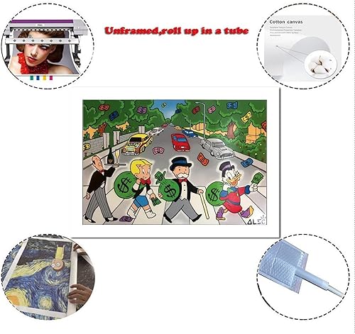 Miniatura 2 de CJQ ALEC-Monopolys - Póster de arte en lienzo con diseño de cebra con diseño de cebra y arte de pared, póster moderno para decoración de dormitorio