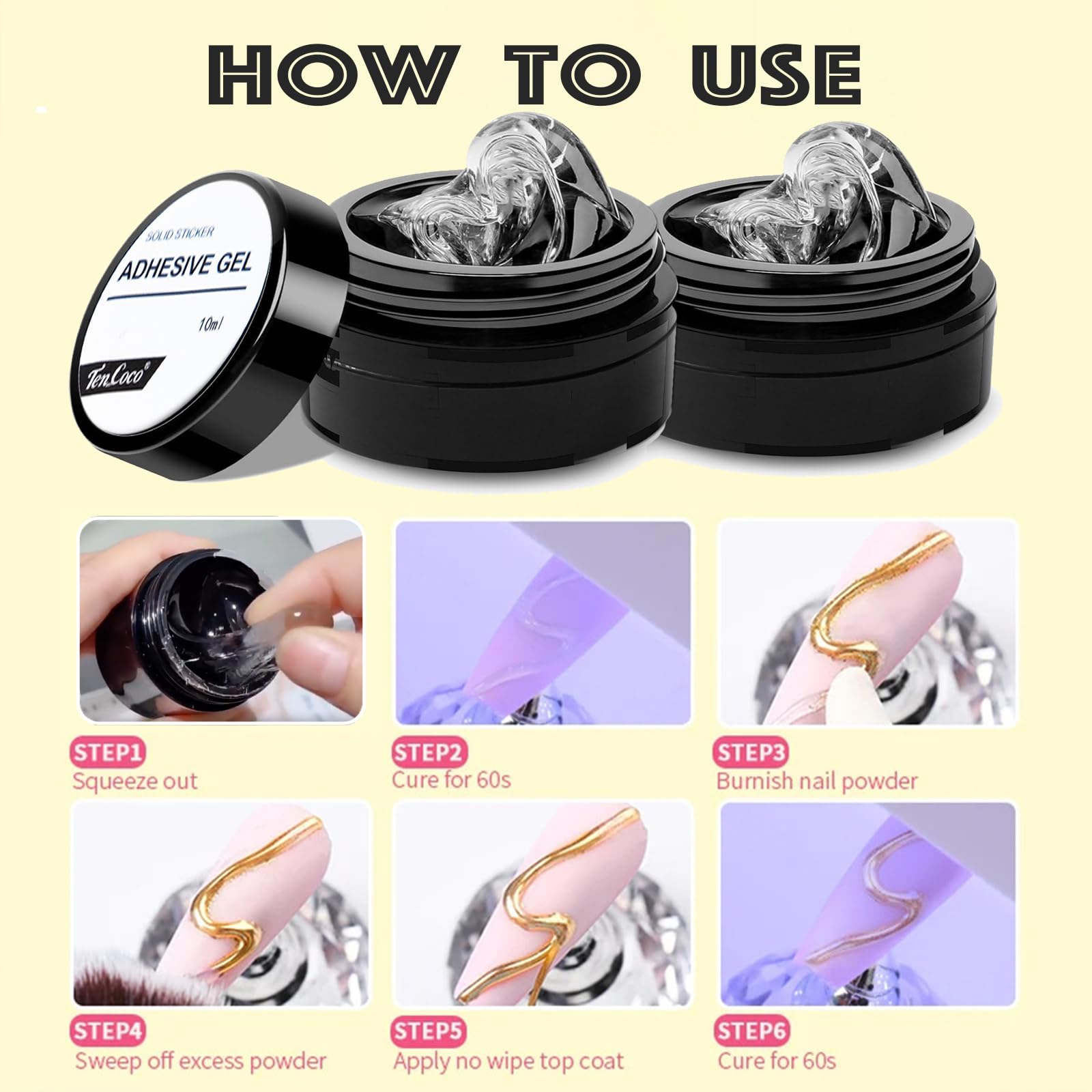 2PCS 3D Nail Gel, Clear Builder Gel, Sculpture Poly Gel Hard Gel, Nail Carving Gel, Non-stick Nail Extension Gel for Nail Painting Nail Art Design, Nail Decoration Manicure Nail Salon - Image 3