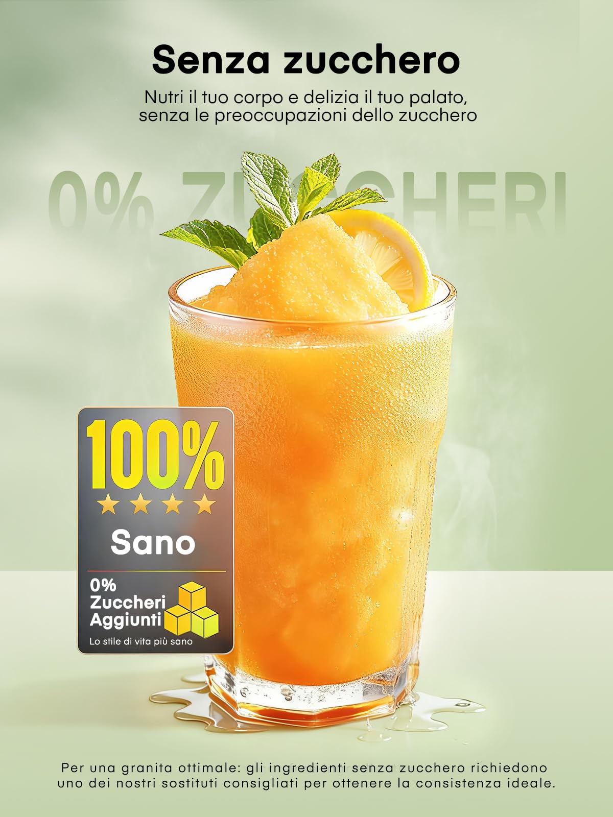 FOHERE Macchina per Granita, 5 programmi preimpostati, macchina per granite domestiche da 2,6 litri con autopulizia, per Granite, Cocktail, Frappé, Milkshake e Succhi, Senza Bisogno di Ghiaccio