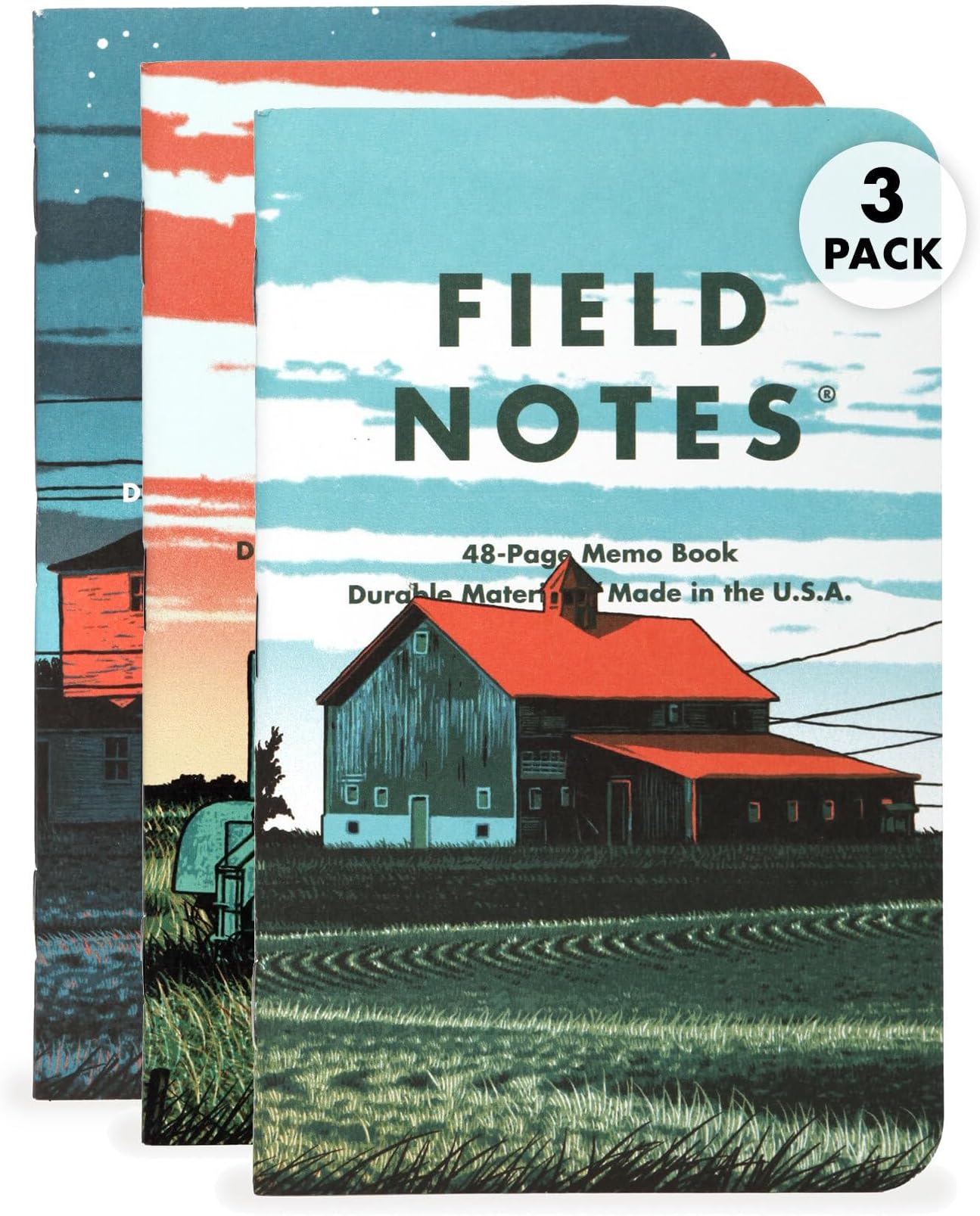 Field Notes: Heartland Edition 3-Pack - Graph Grid Paper 48 Page Pocket Notebooks - 3.5 x 5.5 Inch