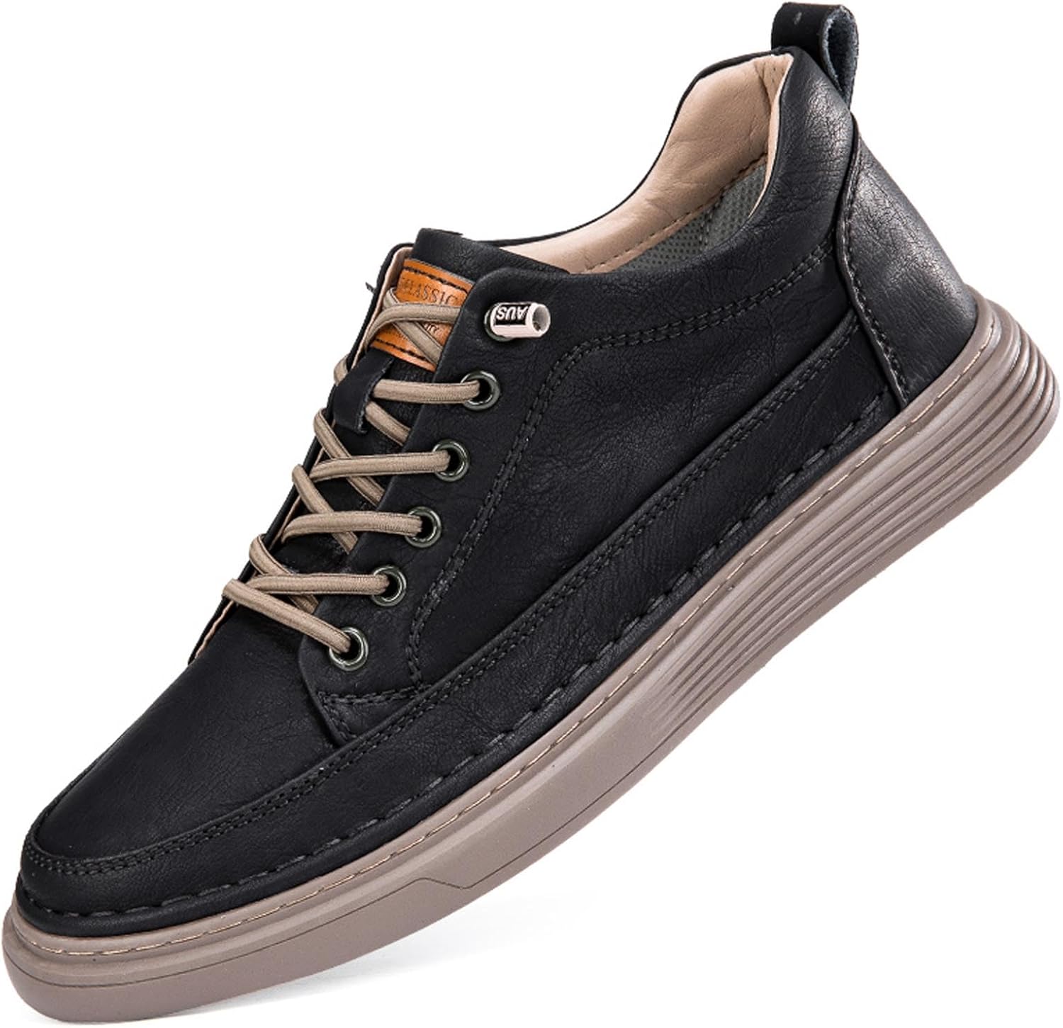 Miniatura 2 de Zapatos invisibles de aumento de altura para hombre, zapatillas de deporte transpirables con cordones Oxford, zapatos de elevación de tacón oculto,