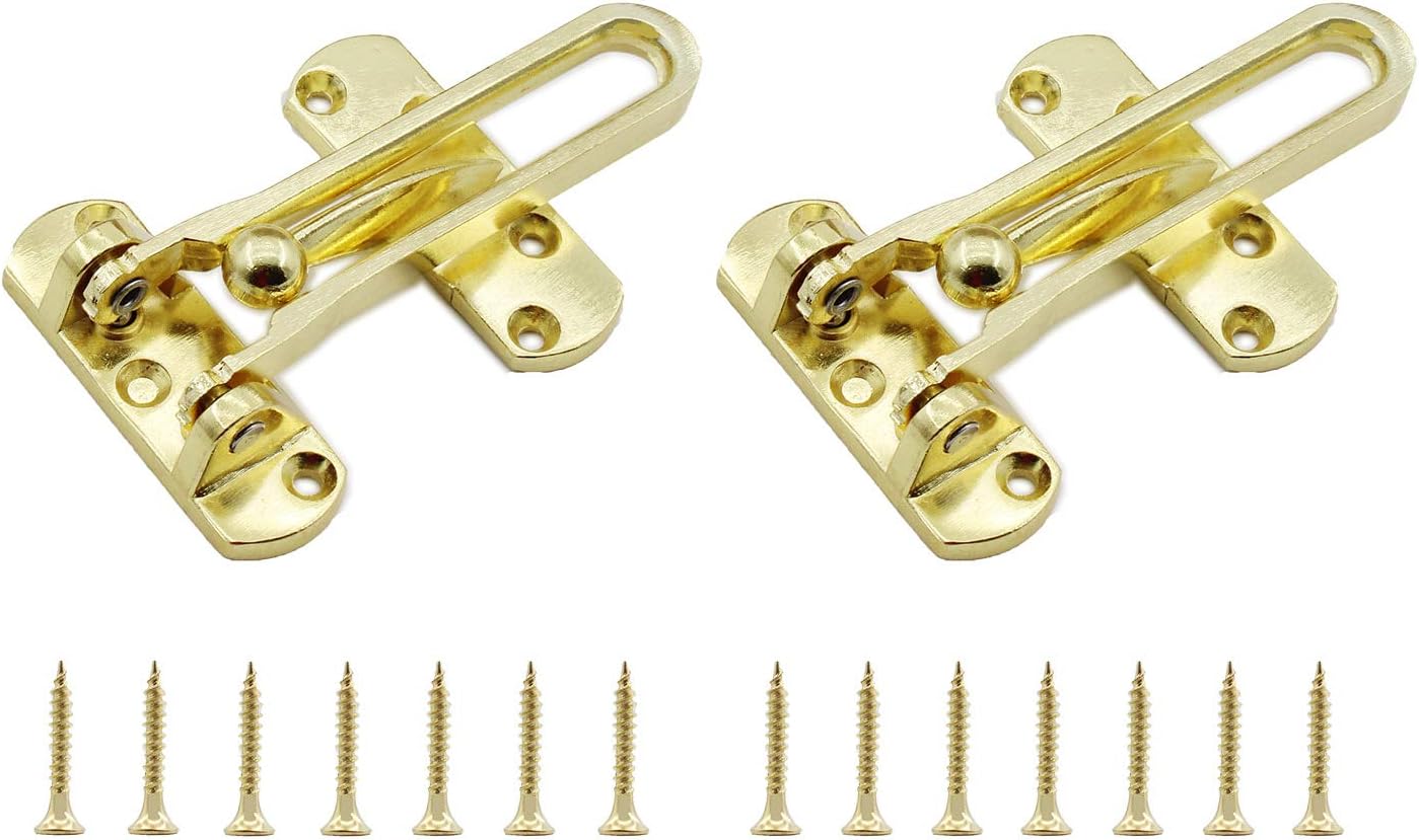 2 PCS Swing Bar Door Lock,ULIFESTAR Top Lock for Front Door Stainless Steel Door Latch Door Bolt,Barn Door Lock Shed Lock Fence Door Lock Hardware with Installation Screws Antique Copper